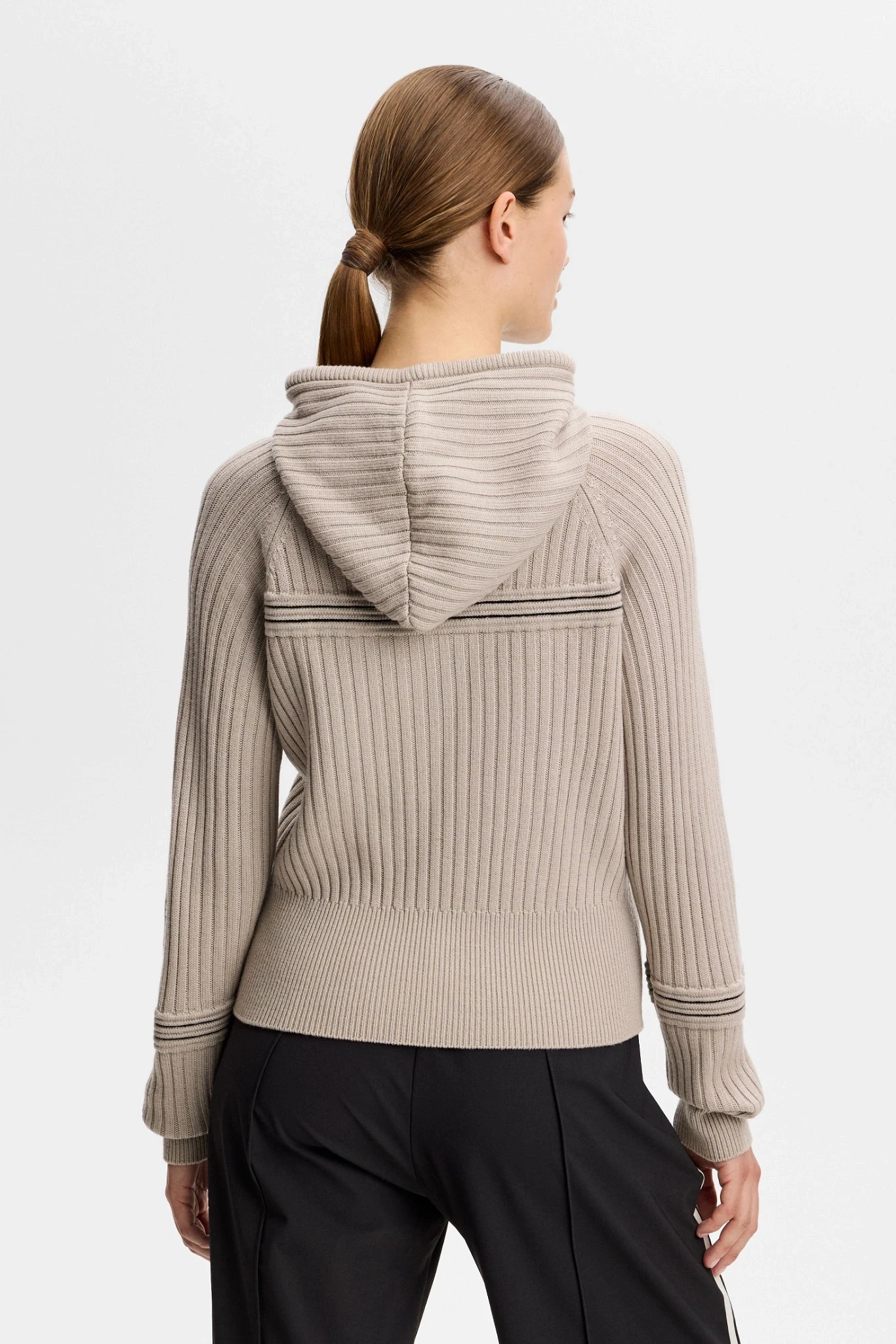 Hilda Knitted Rib Hoodie