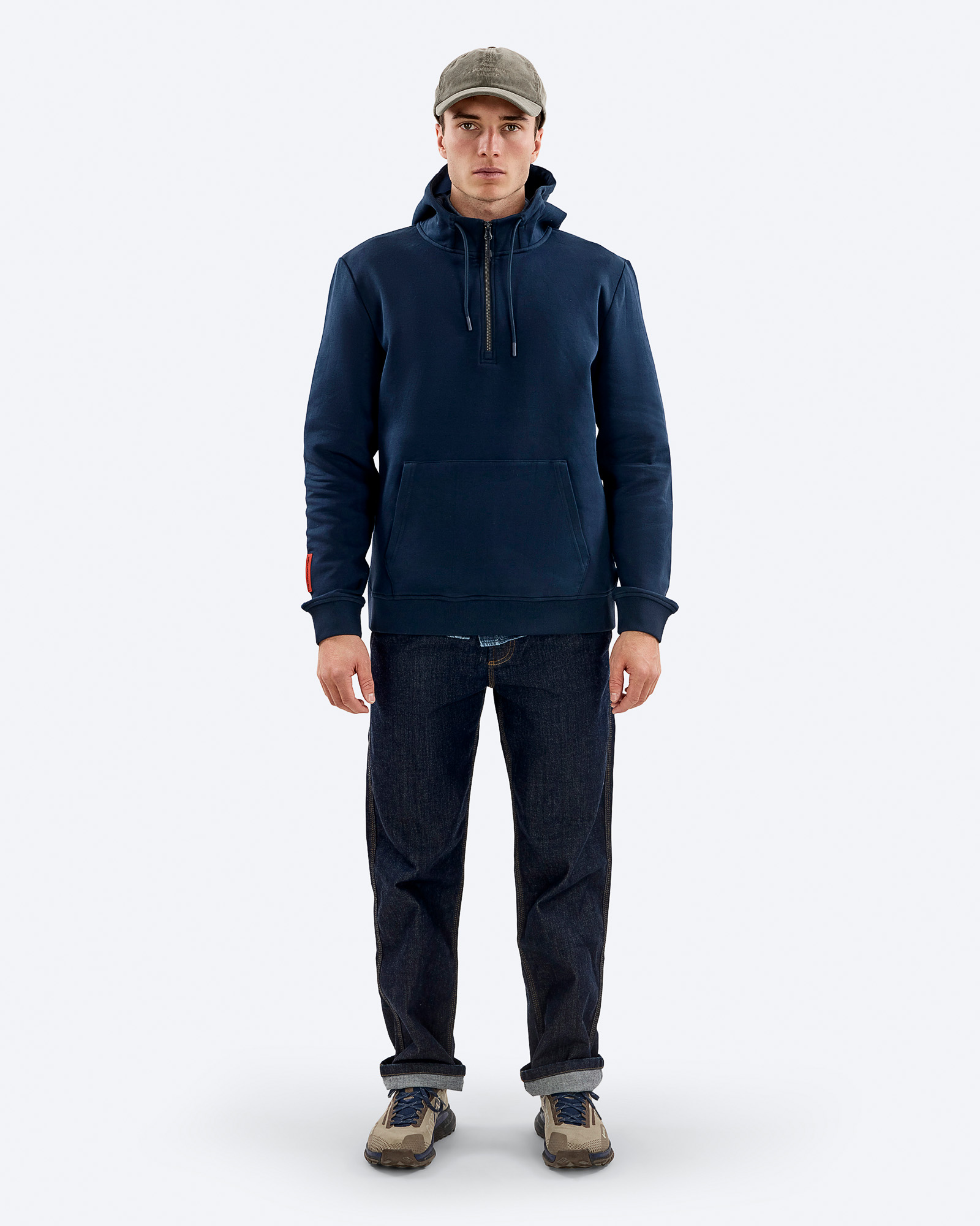 Cotton Tech Hood Half Zip