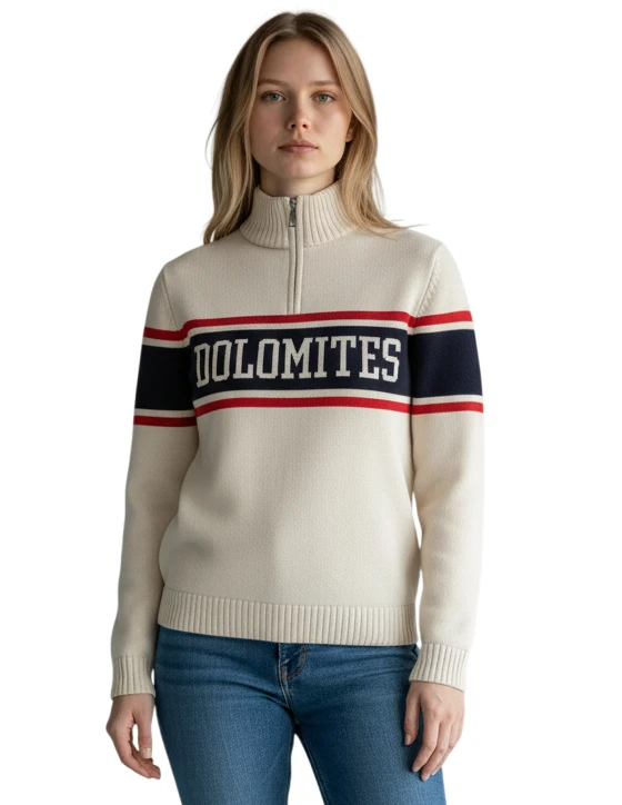 Knitted Sweater Half Zip Dolomites
