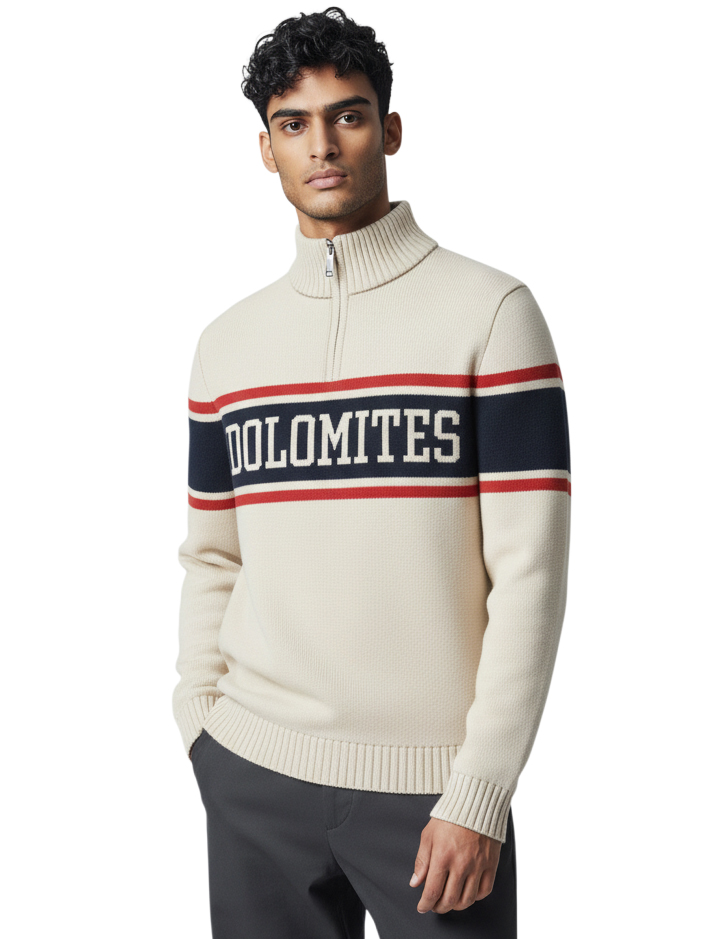 Knitted Sweater Half Zip Dolomites