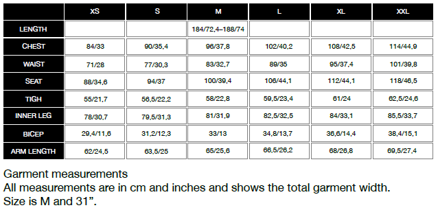 J Lindeberg Shirt Size Chart