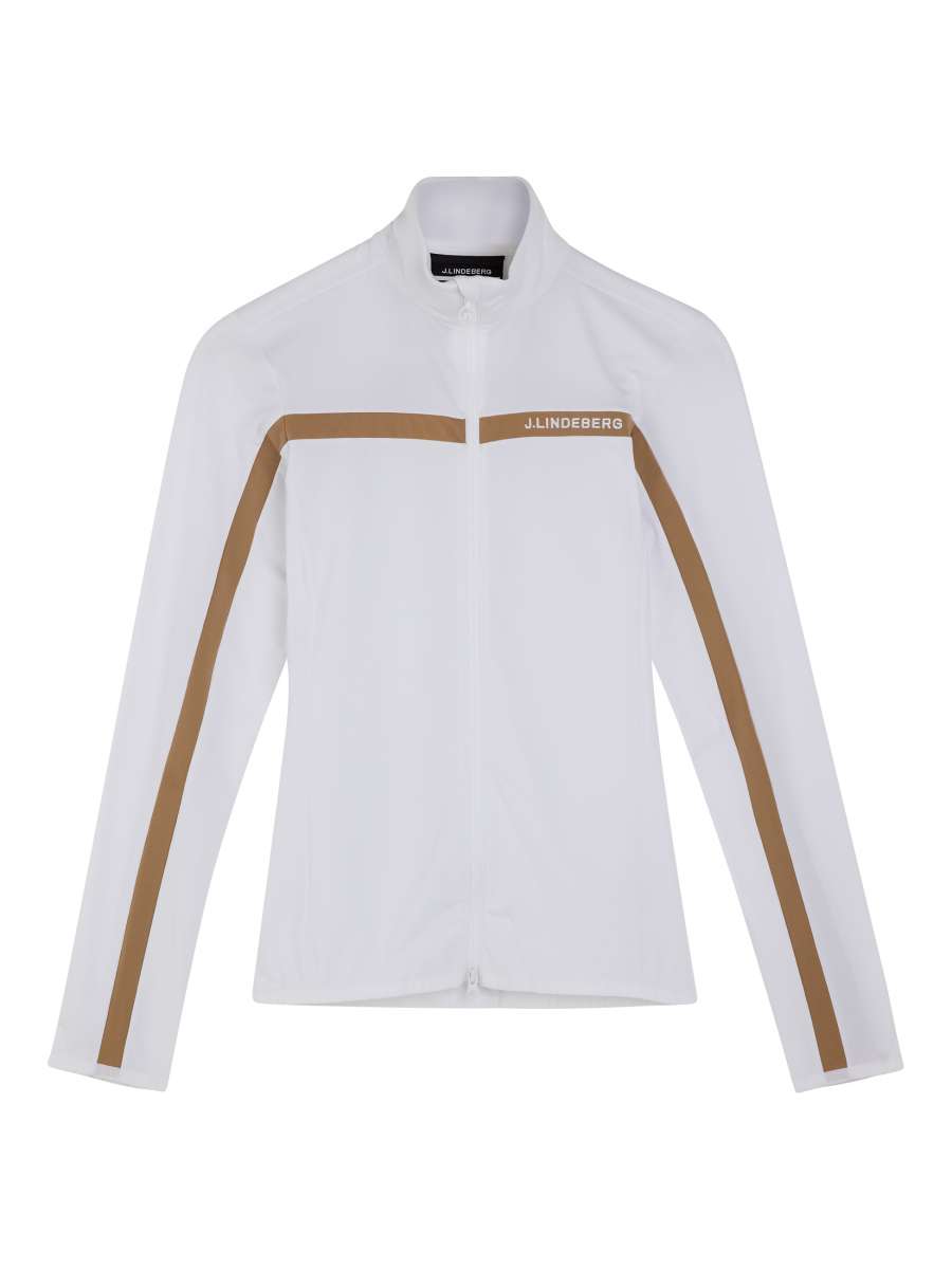 新品】J.LINDEBERG レディースシャツ ホワイト/ネイビー（驚きの