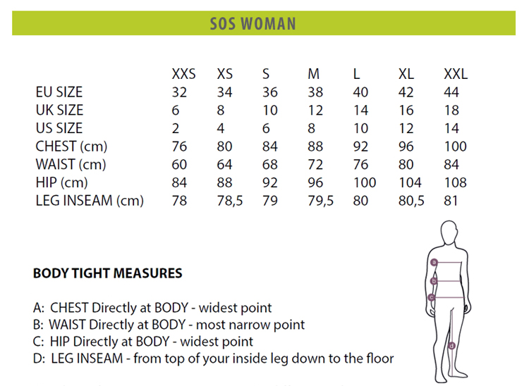 Lucy Pants Size Chart